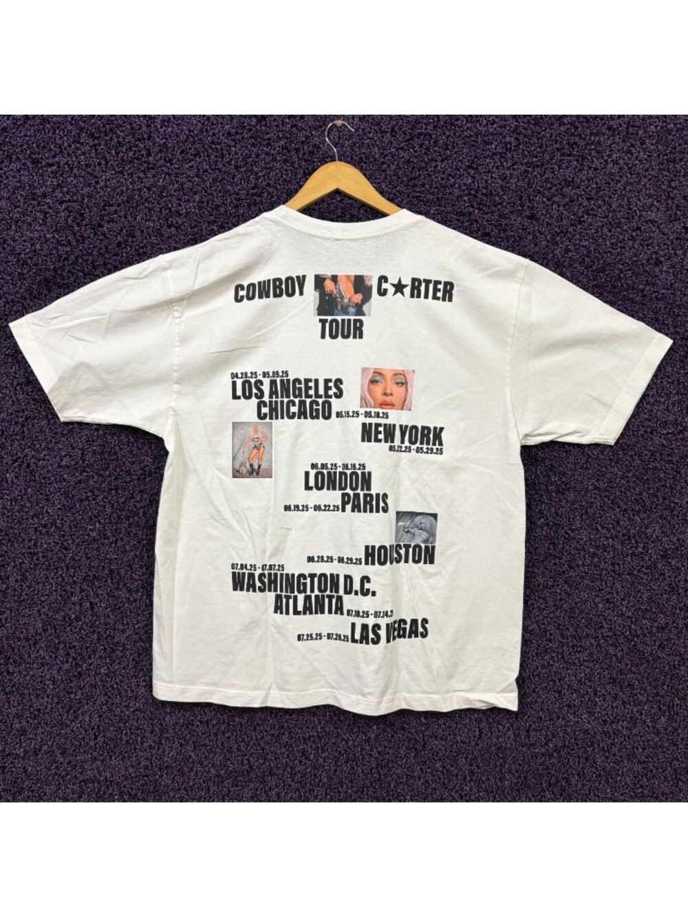Beyoncé Cowboy Carter all Tour stops Tshirt Extra Large